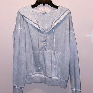 Distressed-Style Light Blue American Eagle Hoodie